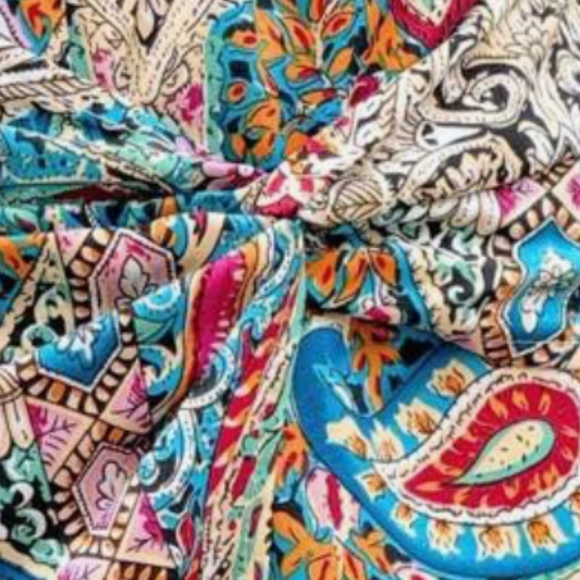 Boho Paisley Floral Print Twist Detail Mini Skort - Picture 6 of 6